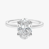 2 Carat Lab-Grown Oval Solitaire With Hidden Halo White Gold Ring