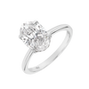 2 Carat Natural Oval Solitaire With Hidden Halo White Gold Ring
