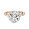 2 Carat Natural Round Halo Diamond Band Rose Gold Ring