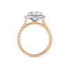 2 Carat Natural Round Halo Diamond Band Rose Gold Ring