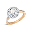 2 Carat Lab-Grown Round Halo Diamond Band Rose Gold Ring