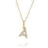 A Letter Natural Diamond Pendant Yellow Gold