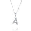 A Letter Natural Diamond Pendant White Gold