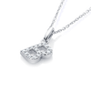 B Letter Natural Diamond Pendant White Gold
