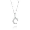 C Letter Natural Diamond Pendant White Gold