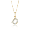 D Letter Natural Diamond Pendant Yellow Gold