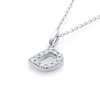 D Letter Natural Diamond Pendant White Gold