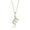 E Letter Natural Diamond Pendant Yellow Gold