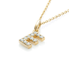 E Letter Natural Diamond Pendant Yellow Gold