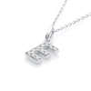 E Letter Natural Diamond Pendant White Gold
