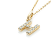 H Letter Natural Diamond Pendant Yellow Gold