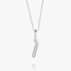 I Letter Natural Diamond Pendant White Gold