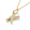 K Letter Natural Diamond Pendant Yellow Gold