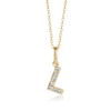 L Letter Natural Diamond Pendant Yellow Gold