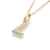 L Letter Natural Diamond Pendant Yellow Gold