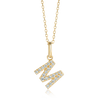 M Letter Natural Diamond Pendant Yellow Gold