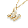 M Letter Natural Diamond Pendant Yellow Gold