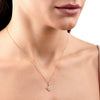 M Letter Natural Diamond Pendant Yellow Gold
