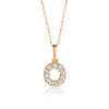 O Letter Natural Diamond Pendant Yellow Gold