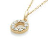 O Letter Natural Diamond Pendant Yellow Gold