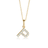 P Letter Natural Diamond Pendant Yellow Gold
