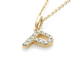 P Letter Natural Diamond Pendant Yellow Gold