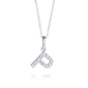 P Letter Natural Diamond Pendant White Gold