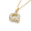 Q Letter Natural Diamond Pendant Yellow Gold