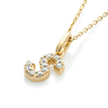 S Letter Natural Diamond Pendant Yellow Gold