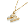 W Letter Natural Diamond Pendant Yellow Gold